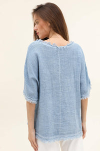 Fringe Blouse: Taupe