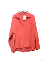 Cotton Gauze French collar blouse: Pink