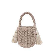 Amalfi Bucket Bag Mini With Tassels: Sand / Short strap (4")
