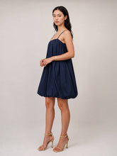 Strappy bubble dress TDM60626PN: Bleu marine