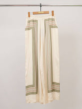 Printed satin wide-leg pants KD9099VS-7: Blue J