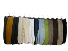 8048 LINEN TROUSERS WITH STRUCTURED PANELS: Noir