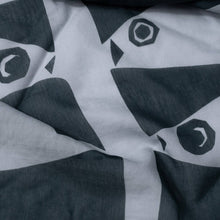 Grey and Navy Ocean Fish Cotton Silk Blend Bandana Scarf