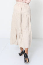 Linen Tier Skirt : Chocolate