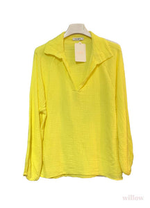 Cotton Gauze French collar blouse: Pink