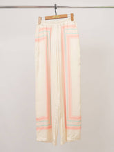 Printed satin wide-leg pants KD9099VS-7: Blue J