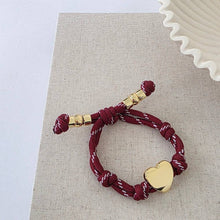 Knotty Cord Heart Bracelet - WATERPROOF: Orange