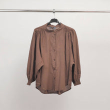 Gathered Collar Blouse : Khaki Green / One Size