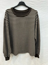 Stripe Sweatshirt:  Brown