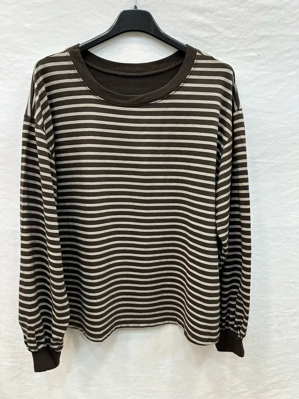 Stripe Sweatshirt:  Brown