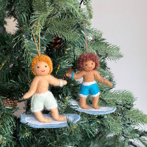 Felt Ornament - Surfer Boy: White Surfer Boy