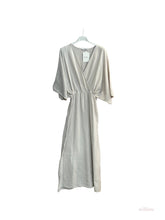 Empire cotton gauze double-breasted long dress #5142A: Khaki