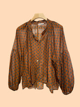 Polka Dot Shirt in Cotton Voile Art 2635: Rust