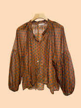 Polka Dot Shirt in Cotton Voile Art 2635: Brown