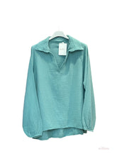 Cotton Gauze French collar blouse: Pink