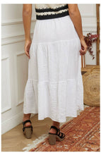 Linen Tier Skirt : Chocolate