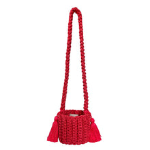 Amalfi Bucket Bag Mini With Tassels: Red / Short strap (4")