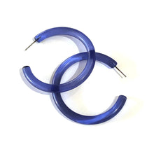 XL Jelly Hoop Earrings - 2 inch: Denim