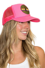 Electric Rainbow Trucker Hat in Pink: Pink