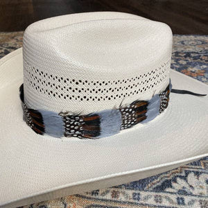 Western Feather Grey Hat Band