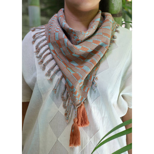 Hand Woven Scarf Cotton Textile - Sunrise