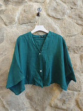 Ref-11870 SHORT LINEN BLOUSE 100%: CAMEL