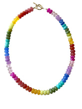 Lilly Gemstone Bead Necklace multi-color 8mm opals jade : Maroon