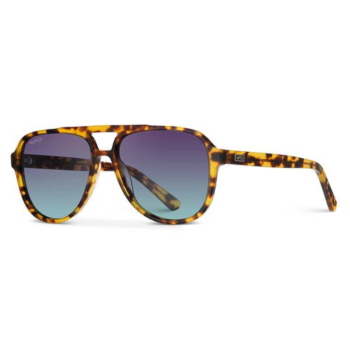 Indie - Aviator Polarized Sunglasses: Honey Tortoise / Twilight Gradient Lens