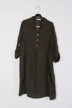 Short Dress Linen Tobacco One Size