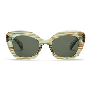 TALLIE | Green | Brown Stripes  | Polarized Sunglasses