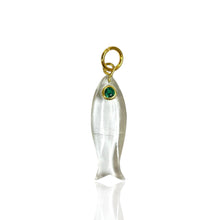 Natural stone fish Charm: Black onyx