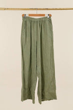 WIDE STRIPED PANTS : Beige / One size