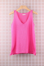 COTTON V-NECK TANK TOP: Dark beige / One size