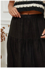 Linen Tier Skirt : Tobacco