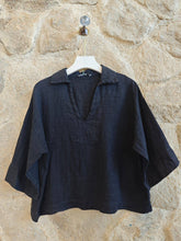 Ref-12104 100% LINEN BLOUSE: CAMEL