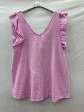 Cotton Gauze Flutter Sleeve Top One Size