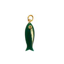 Natural stone fish Charm: Black onyx