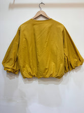 Women's cotton blouse round neck puff sleeves: Chocolat / TAILLE STANDARD (36-42 / S-XL)