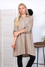 Short Linen Dresse One Size Taupe
