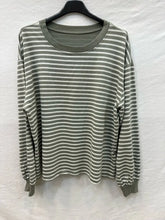 Stripe Sweatshirt:  Light beige