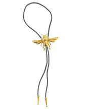 Gold Bumblebee Bolo Tie: Grey