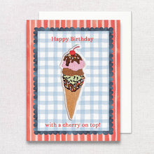 Cherry on Top Ice Cream Iron-On Patch Birthday Card