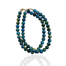 14mm Bead Necklace: Fuchsia Agate