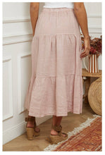Linen Tier Skirt : Tobacco