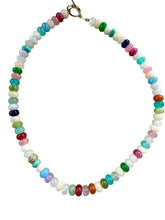 Lilly Gemstone Bead Necklace multi-color 8mm opals jade : Sprinkles