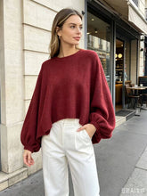 Oversized sweater with balloon sleeves REF. 52082: Light Taupe