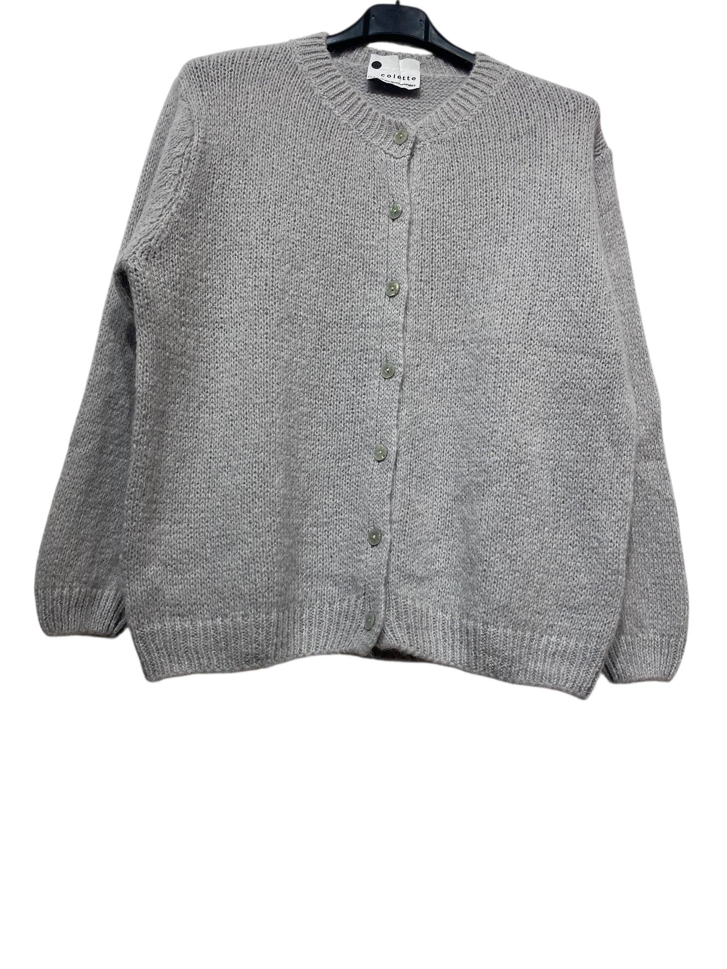Grey Cardigan : Mother of Pearl Buttons