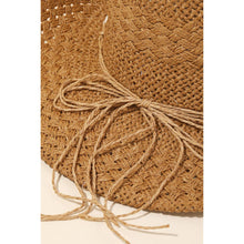 Straw Braid Cowrie Shell Strap Fedora Hat: