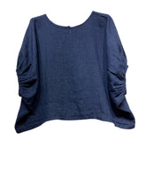White Linen Blouse : Balloon Sleeve