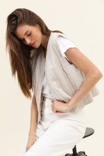 Sleeveless cotton gauze vest: Camel